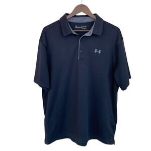 Under Armour Solid Black Loose Polo Size XL